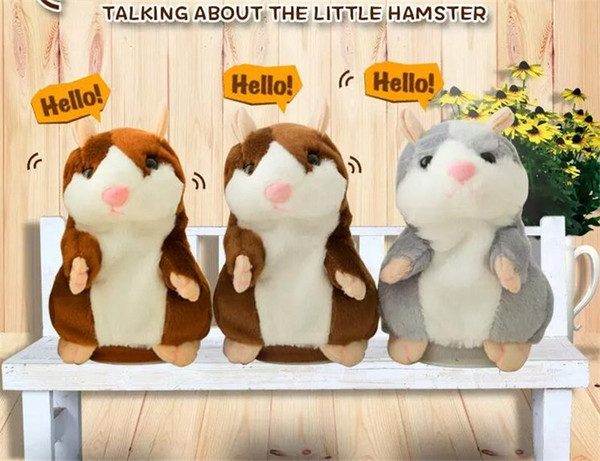 15CM Lovely Talking Hamster Plush Toy Cute Speak Talking Sound Record Hamster Talking Toys for Children sale TO336