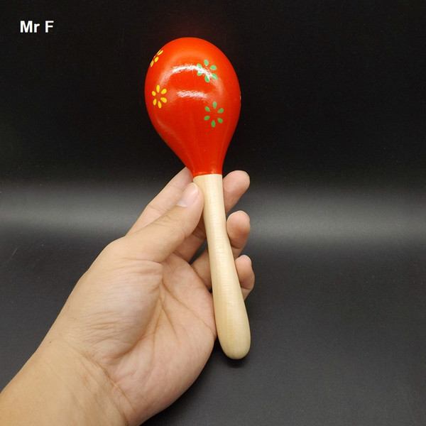 Colorful Baby Wooden Rattle Musical Toys Sand Hammer Maracas Kid Gift