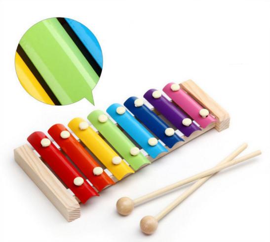 Wooden Xylophone Musical Toy for Kids - With Clear Sounding Metal Keys