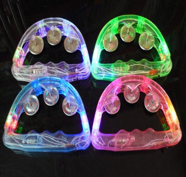 Toys Hot LED flashing Tambourine light sway bell child party favors bar decoration supplies baby rattle light up toys