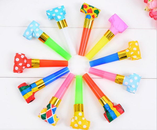 Wholesale Multi Color Blowouts Whistles Noicemaker Toys Goody Bags For Kids Gifts Birthday Party Favors Supplies