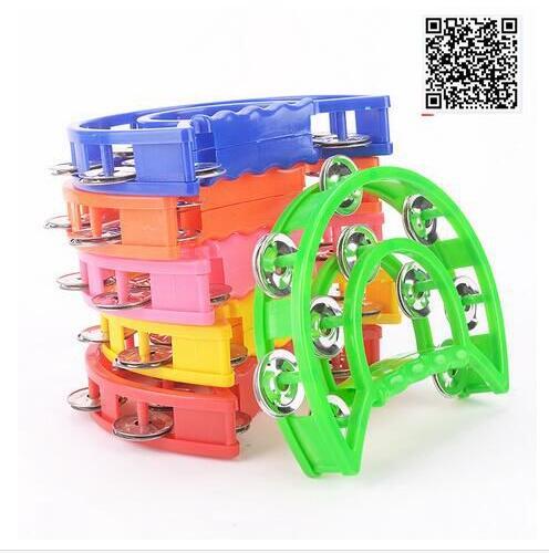 10pcs 2017 New Plastic half bell tambourine children dancing bells puzzle toys