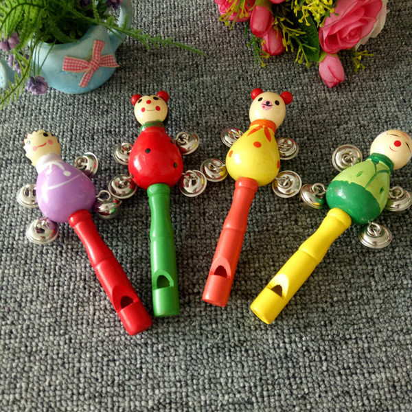 New arrvial Hot Sale Baby Wooden Toy Rattle Baby cute Rattle toys musical instruments Educational Toys for Child D7