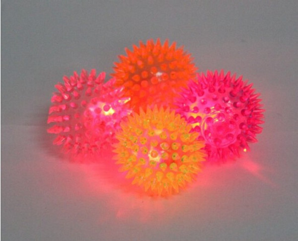 Make sound rubber color changing light up bouncy ball led flashing toy led flashing puffer ball Massage ball 96pcs lots free EMS