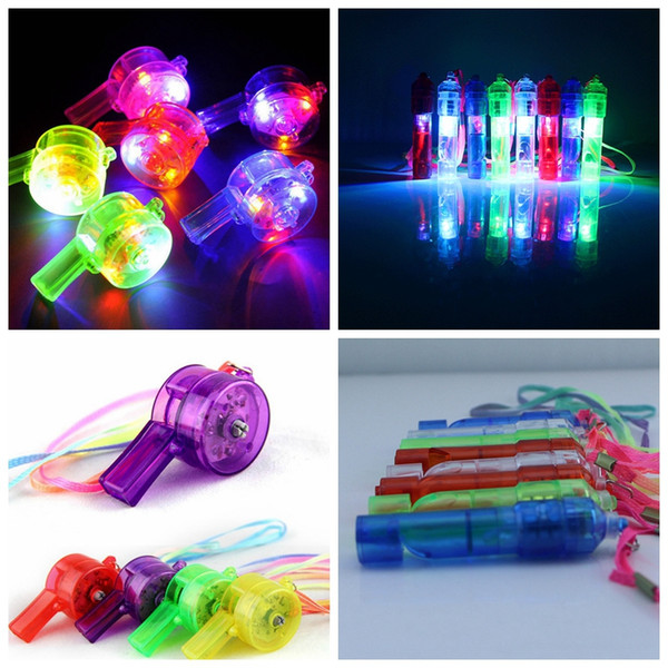 LED Flash Whistle Luminous Noise Maker Kids Children Toys Birthday Party Festival Novelty Props Christmas Noise Maker Toy GGA773 120pcs