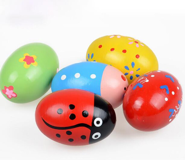 Colorful Kids Wooden Maracas Ball Baby Child Musical Instrument Percussion Egg Shaker Children Fun Gift Toy Musical Egg