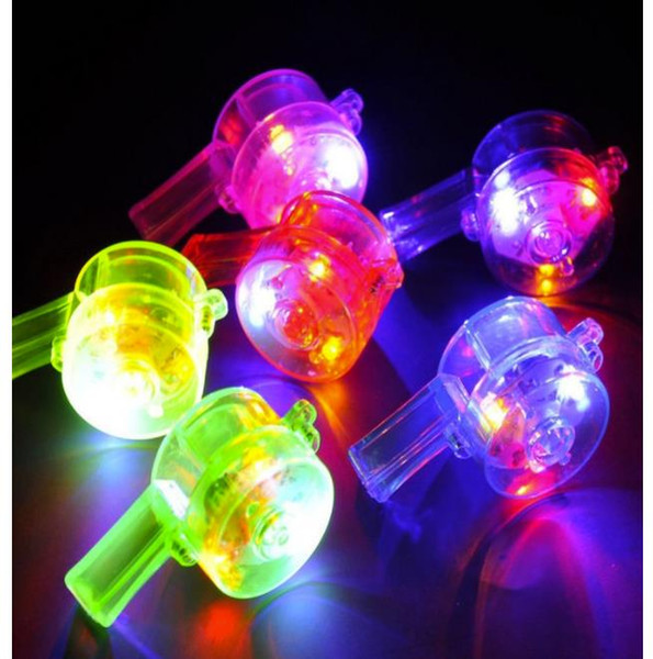 LED Glowing Flashing Lanyard Whistle Noise Maker Kids Toys Cheering Props Whistles Party Favors toys