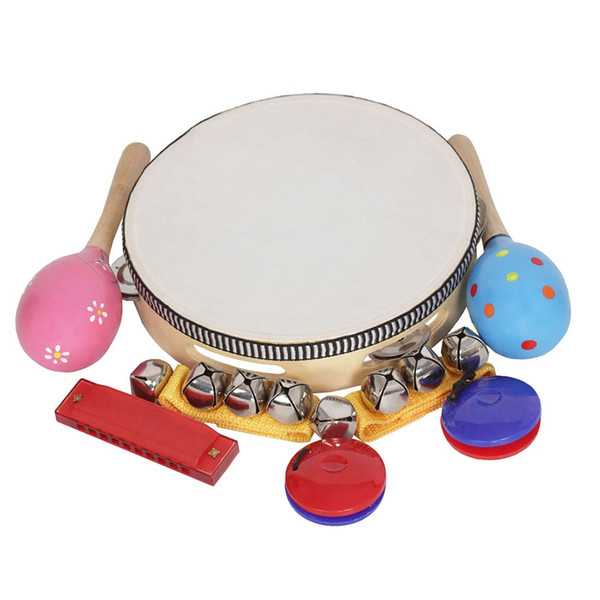 8pcs/set Musical Toys Percussion Instruments Band Rhythm Kit for Kids Children Toddlers And helpful to develop your children's musical talen