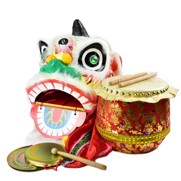 Foshan traditional handmade arts and crafts lion head drum cymbal gong children Special gift birthday present home coffee bar decorations 0