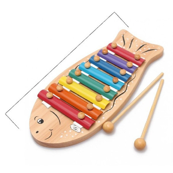 Raw Wood Color Lovely Wooden Knocker Music Instrument Muyu Baby Knock On The Piano Guoqin Octave Noisemaker Toys 20yh W