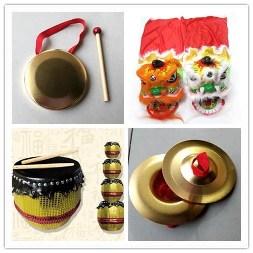 Foshan traditional handmade arts and crafts lion head drum cymbal gong children Special gift birthday present Halloween dance lion props 005