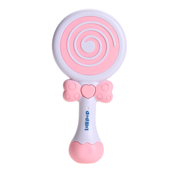 Baby Multifuctional Electric Lollipop Shape Rattle Bell Kids Music Flashing Light Handbell Developmental Toy