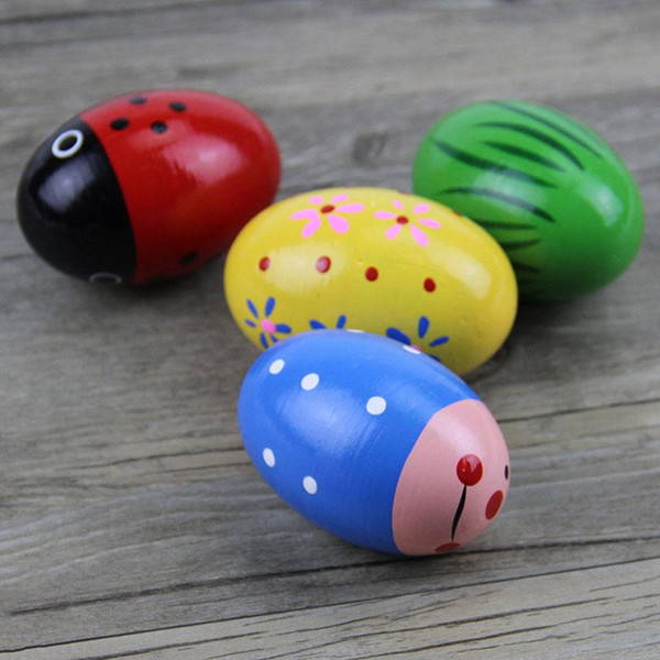 Colorful Kids Wooden Maracas Ball Baby Child Musical Instrument Percussion Egg Shaker Children Fun Gift Toy Musical Egg