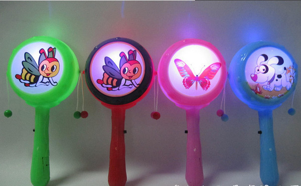 Light emitting plastic rattle flash cartoon toys