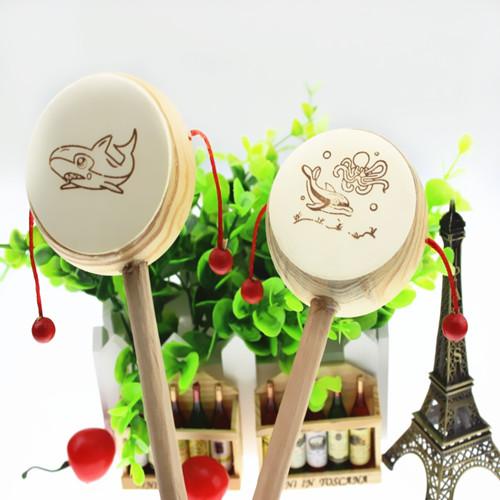 Free shipping Yiwu toy Commodity Wooden drum Rattle kids toys Source of supply gift Infant gift