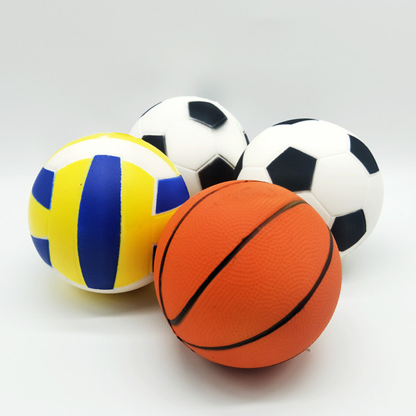 DHL 40pcs Squishy toys Basketball football volleyball Sport Ball Soft Jumbo Ball Slow Rising Squeeze Toy Squishies Stress Relief Kids toys