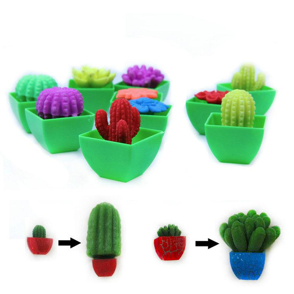 DHL 10set Magic Plant Flowers Growing In Water Cactus Toys Soaking Expansion Can Grow Expand Water Absorption Children Toys cactus can grow