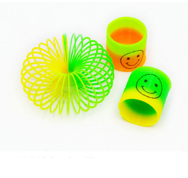 3.5cm Colorful Magic rainbow spring circle Slinky Children Classic Development Educational Plastic Toy Kids Christmas Gifts