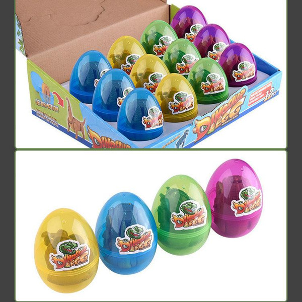 DHL 48pcs Easter Surprise Eggs Dinosaur Toy Model Deformed Dinosaurs Egg Collection Toys For Children gift kids toy