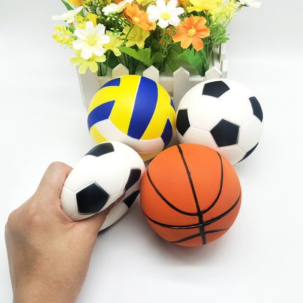 6pcs Squishy toys Basketball football volleyball Sport Ball Soft Jumbo Ball Slow Rising Squeeze Toy Squishies Stress Relief Kids toys