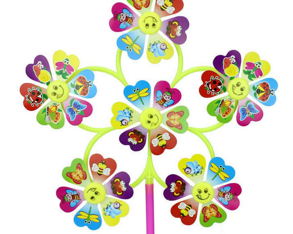 10pcs/lot Windmill DIY Garden Windmill Colorful Wind Spinner Sheet Small Windmills Outdoor Toys windmill cartoon pattern swirl