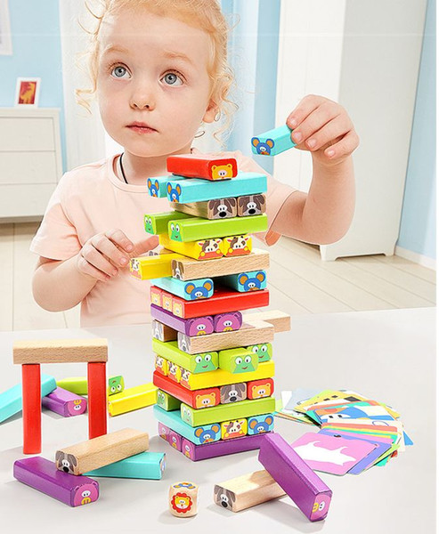 Animal building blocks wood stacking high stacking board games children's toys boys and girls educational toys