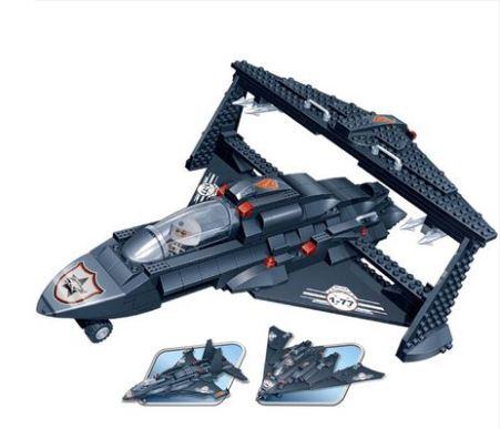 Building block puzzle creative toy model aircraft three-in-one Black Hawk stealth fighter gift essential creative gift for children's first