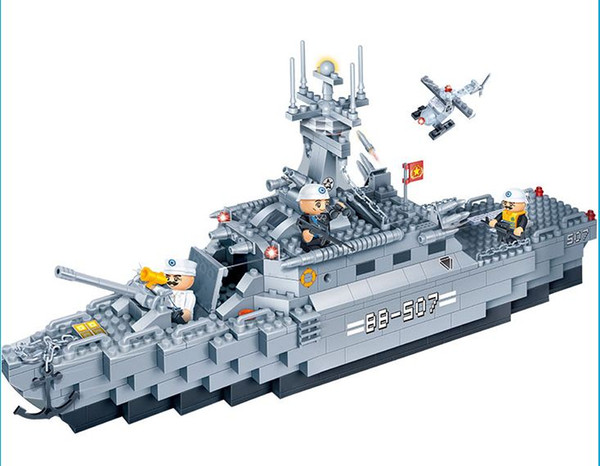 Puzzle building blocks children's toy ship aircraft carrier frigate frigate puzzle toy gift creative essential good children's first choice