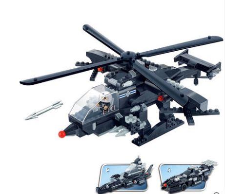 Creative Plug-in Building Block Toys 3-in-1 Fighter Military Stealth Aircraft Development Kids Brain Gifts Necessary Creative Gifts