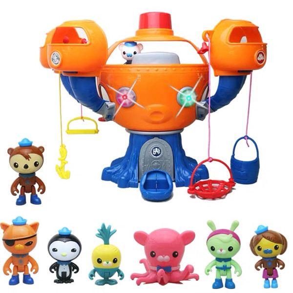 Octonauts Submarine Small Column Eight Large Super Heroes Play Toy Ship Fleet Suit Expedition Team Individual Boat Pull-Back Vehicle captain