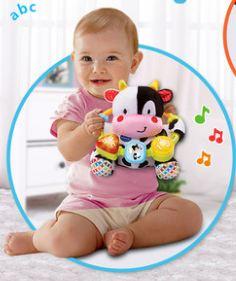 Baby cow music hand rattle toy baby toy 0-4 year old baby comfortable safety plush 30+ interesting sound effects