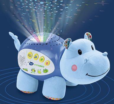 Baby hippo sleeping apparatus baby placating doll sleeping projection baby placating toy placating projector crying induction sound and ligh