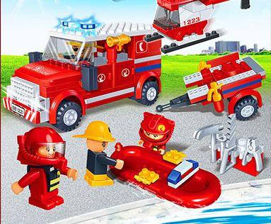 Building blocks, small particles, puzzle toys, plastic pieces, children's puzzle toys, police, city fire fighting, aircraft, boat, city buil