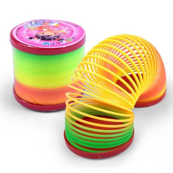 2017 slinky Creative Magic Plastic Slinky Rainbow Spring Colorful Interesting Children Toys Gifts New Arrive Novelty Games Rainbow coil