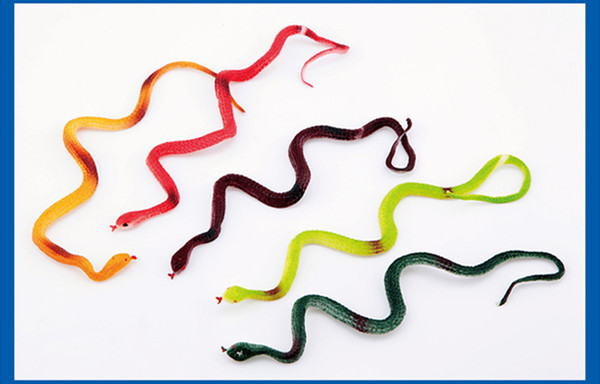 30pcs/lot 2016 Gag toys Halloween fools tricky toys Funny rubber snake Simulation snake