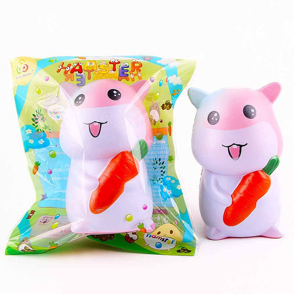 hot Cute Jumbo Squishy Hamster rabbit Cartoon Slow Rising Toys Phone Straps Pendant Sweet Cream Scented Bread Kids Fun Toy Gift