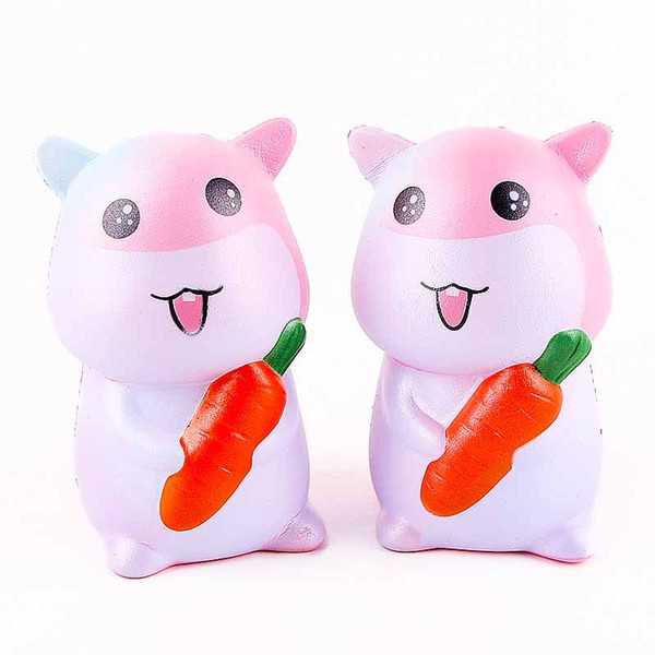 Cute Jumbo Squishy Hamster rabbit Cartoon Slow Rising Toys Phone Straps Pendant Sweet Cream Scented Bread Kids Fun Toy Gift