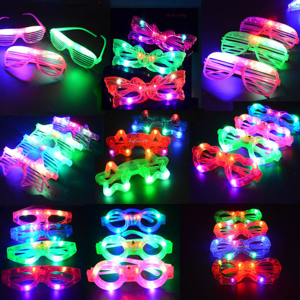 LED Blind Mask Eye Glasses Light Up Flashing Wedding Gifts Party Supplies Adult Child Glow Halloween Christmas