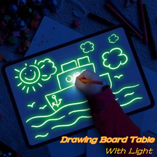 Kids Boys Girls Draw With Light Fun And Developing Toy Drawing Board Magic Draw