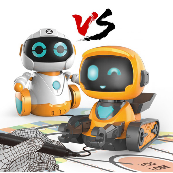 2 Robots with Battle Chart Space Smart Electronic Educational Intelligent RC Toys Walking Dancing Mini Robot for Children Kids with Light