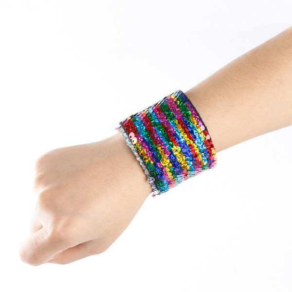 Fashion Custom Personalized Mermaid Sequin Bracelet Wristband Cuff Sequins Bracelets For Women Charm Jewelry Free DHL