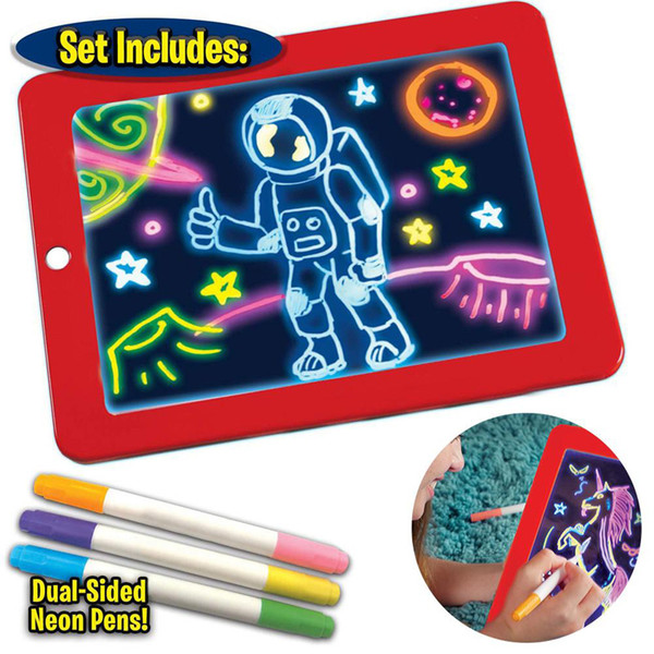 3D Magic Drawing Pad LED Luminous Drawing Board Graffiti Doodle Drawing Tablet Magic Draw With Pen Educational Toy B1