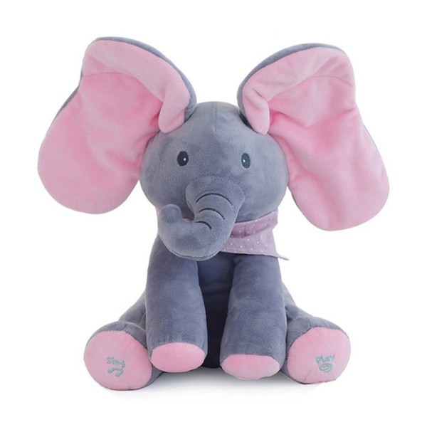 Talking Singing Dancing Elephant Speaking Plush Toys Electronic Stuffed Animals The Baby Elephant Covering His Eyes Will Sing