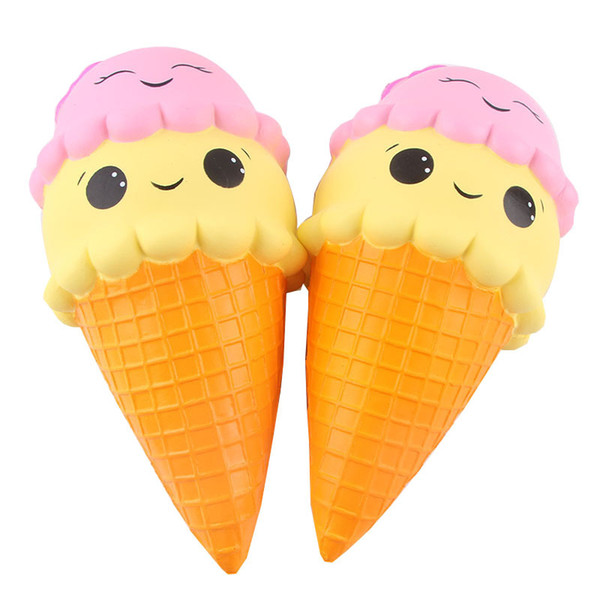 Slow Rising Squishy Double Ice Cream Cartoon Relieves Stress Squeeze Toy Double-headed Smile Bread Squishy Kid Toys