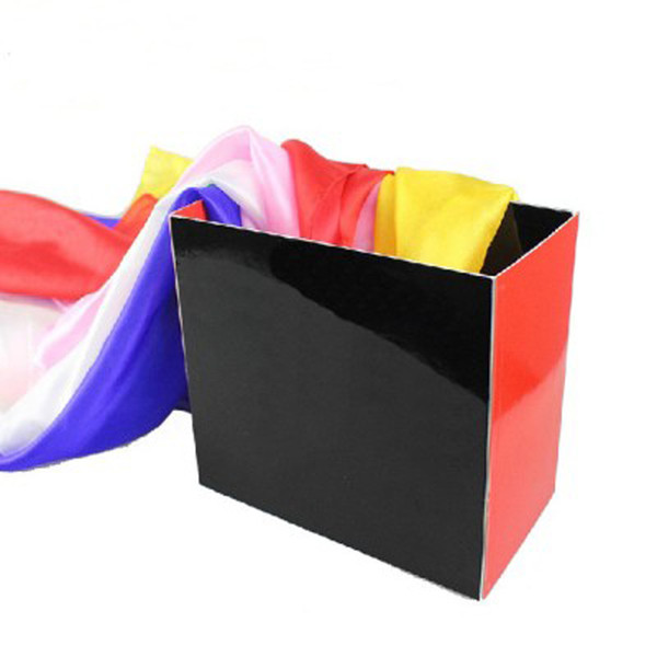 Free shipping empty box Silk scarf empty box Colorful silk scarf magic Beginner magic Party Annual meeting Performance Stage magic props