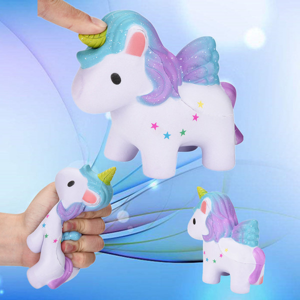 High Quality Squishy Rainbow Unicorns Super Slow Rising Kawaii Cartoon Phone Strap Pendant Bread Cake Toys wholesales