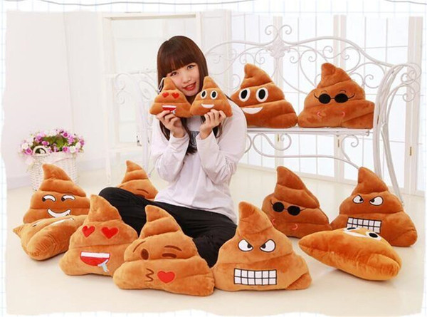 6 styles 18cm emoji Stuffed Animals Hold pillow cute Big poop emoji Plush Toys Pillowcase EMS K0150