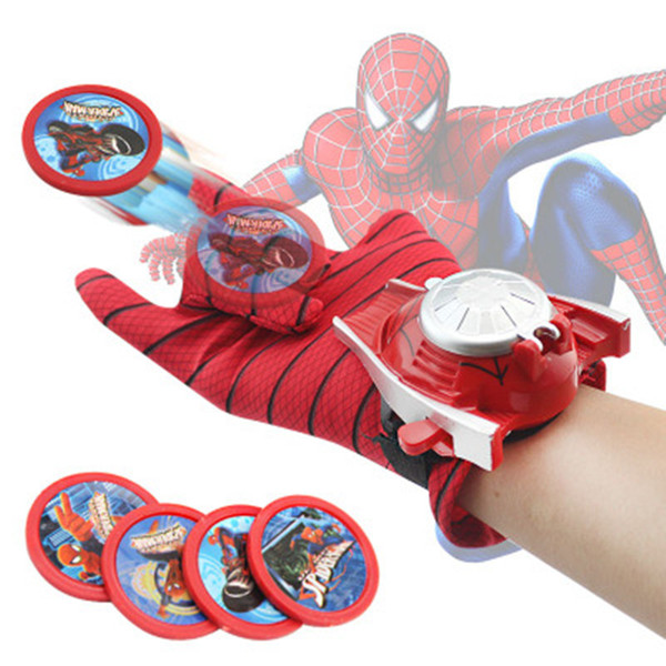 Hot Selling Kids Wrist Launcher Toy Captain America Amazing Spider Man 2 Iron Man Gloves Cartoon Children Hot Toys Transmitter