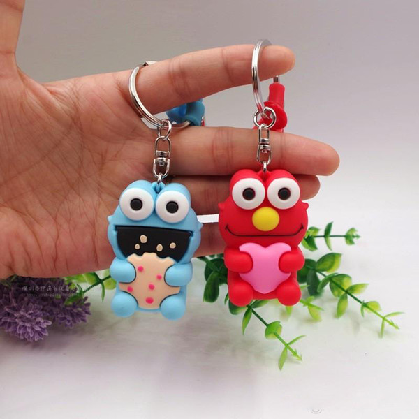 Animal Elmo Cookie Monster Keychains Easy To Carry Lovely Keys Buckle Sesame Street Key Chain Hot Sale