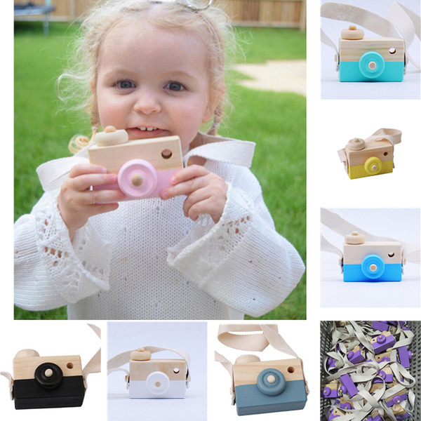 Kids Toys Wooden Camera Baby Kids Hanging Camera Photography Prop Handmade Creative Photo Decoration Birthday Christmas Gifts JY127